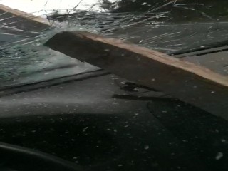 Amazing Video: Plank Impales Windshield, Somehow Misses Driver