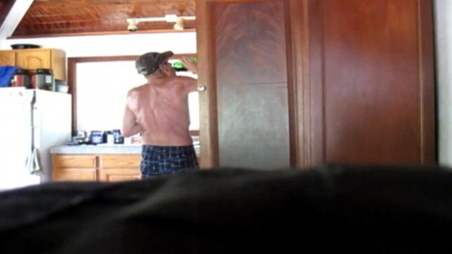 VIDEO: Homeowner's camera catches shirtless neighbor stealing alcohol.