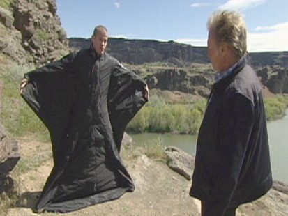 VIDEO: Jeb Corliss explains how flying squirrel-style wing-suit allows him to soar.