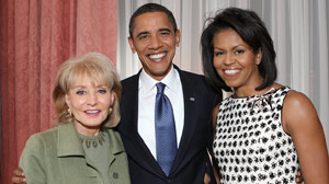PHOTO Barbara Walters is shown with President Barack Obama and Michelle in this file photo.