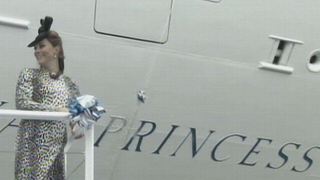 VIDEO: The Duchess of Cambridge made her last public appearance before birthing the royal heir.