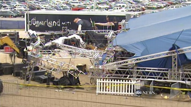 VIDEO: Crowds pay their respects to five people killed at fairgrounds in Indiana.