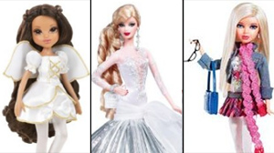 PHOTO From left to right: Moxie Girlz, Barbie, and a Liv Doll are shown.