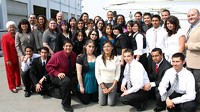 Obama and high school students.