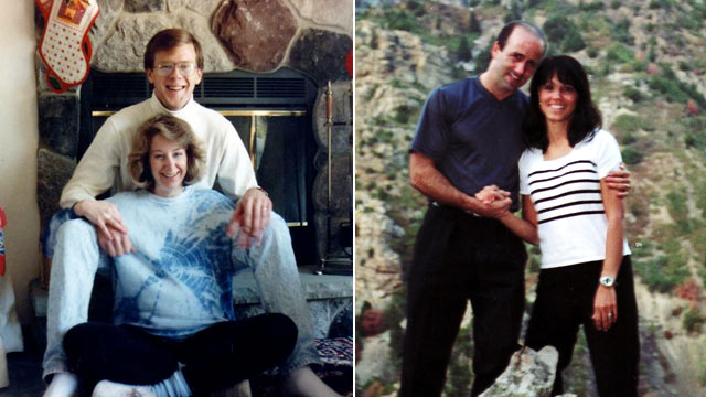 PHOTO: Letters penned by Julie Jensen and Faylene Grant before they died became the centerpiece of their husbands murder trials. Julie and Mark Jensen (left), and Faylene and Doug Grant.
