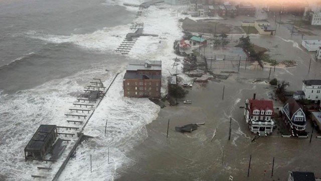 PHOTO: This photo provided by 6abc Action News shows the Inlet section of Atlantic City, N.J., as Hurricane Sandy makes it approach, Monday Oct. 29, 2012. Sandy made landfall at 8 p.m. near Atlantic City, which was already mostly under water and saw a pie