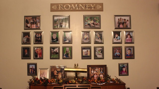PHOTO:&nbsp;Mitt Romney's Mexican cousins decorate the walls of their homes with portraits of family members. The candidate's relatives say that Romney's roots in Mexico have made this a special election for them.