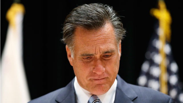PHOTO: Gov. Mitt Romney speaks to reporters about the secretly taped video from one of his campaign fundraising events.