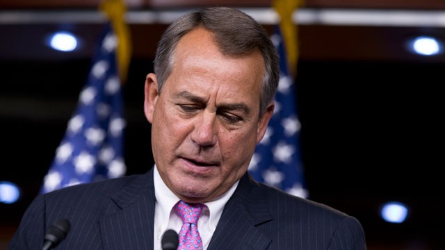 PHOTO:&nbsp;House Speaker John Boehner of Ohio on Capitol Hill in Washington, Thursday, Feb. 28, 2013, answering questions about the impending automatic spending cuts that take effect March 1.
