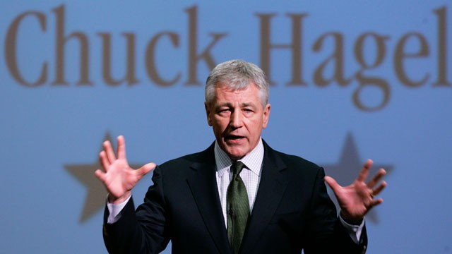 PHOTO:&nbsp;In this Feb. 21, 2007, file photo, then-Sen. Chuck Hagel, R-Neb., speaks during an appearance at Bellevue University, in Bellevue, Neb. President Barack Obama nominated Hagel as his next defense secretary on Monday, Jan. 7, 2013.