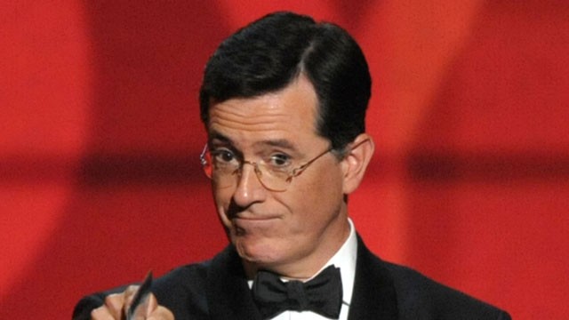 PHOTO:&nbsp;In this Sept. 23, 2012 file photo, Stephen Colbert presents an award onstage at the 64th Primetime Emmy Awards at the Nokia Theatre in Los Angeles.