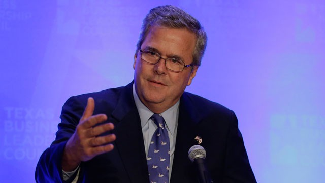 PHOTO: Former Florida Gov. Jeb Bush talks about education as he addresses the Texas Business Leadership Council, Tuesday, Feb. 26, 2013, in Austin, Texas.
