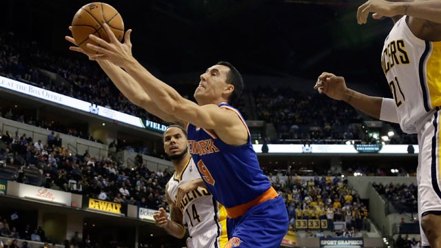 PHOTO: New York Knicks guard Pablo Prigioni (9), of Argentina, goes for a rebound.