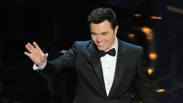 PHOTO:&nbsp;Host Seth MacFarlane speaks onstage during the Oscars at the Dolby Theatre on Sunday Feb. 24, 2013, in Los Angeles.