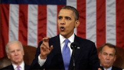PHOTO: President Barack Obama, flanked by Vice President Joe Biden and House Speaker John Boehner of Ohio, gives his State of the Union address during a joint session of Congress on Capitol Hill in Washington, Tuesday Feb. 12, 2013.