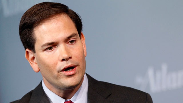 PHOTO: Sen. Marco Rubio, R-Fla., speaks at the Newseum in Washington.