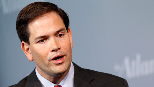 PHOTO: Sen. Marco Rubio, R-Fla., speaks at the Newseum in Washington.