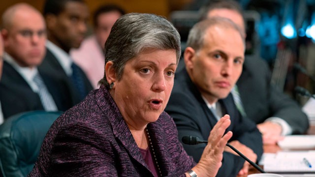 Secretary of Homeland Security Janet Napolitano gives an assessment of current threats to the United States on Capitol Hill in Washington, Wednesday, Sept. 19, 2012. Napolitano recently said she would instruct immigration agents to consider same-sex relat