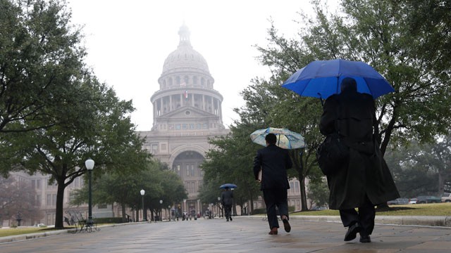 PHOTO:&nbsp;The Texas state capitol is masked by drizzle and fog on the opening day of the 83rd Texas Legislature session, Tuesday, Jan. 8, 2013, in Austin, Texas.