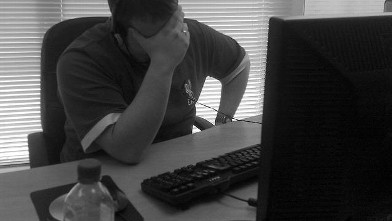 PHOTO: You'd think a hacker would know better.