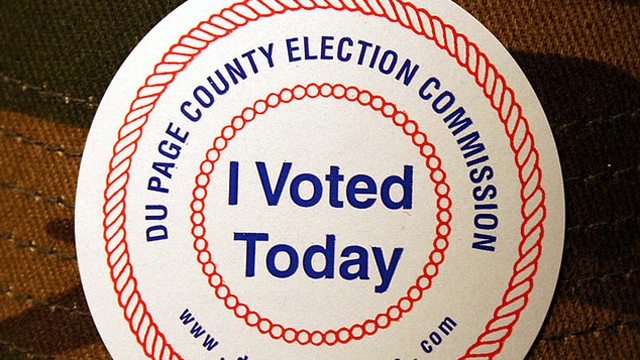PHOTO: Many Americans don 'I Voted' stickers on election day, distributed at polling locations.