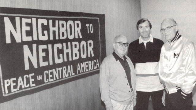 PHOTO: Jim Herman, President Emeritus ILWU, and Fred Ross Jr. with Fred Ross Sr. on his 80th birthday.