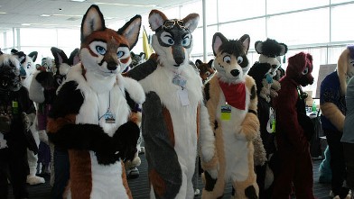 PHOTO: Furries hanging out at Anthrocon.