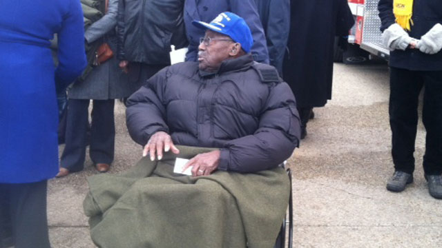 PHOTO: A veteran attends the inauguration.