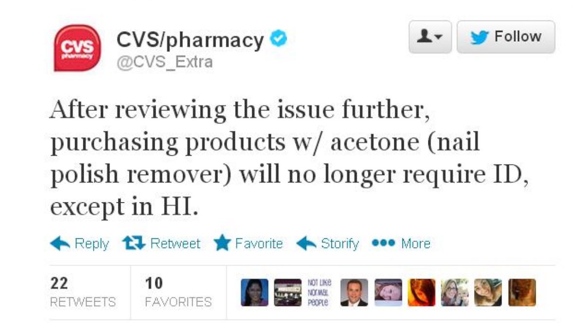 CVS Restricts Sales of Nail Polish Remover to Curb Meth Makers, Kinda Sorta  - ABC News