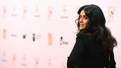 PHOTO: Mexican actress Salma Hayek poses for photographers as she arrives on the red carpet for the Bambi awards in Duesseldorf, western Germany, on November 22, 2012. The Bambis are the main German media awards.