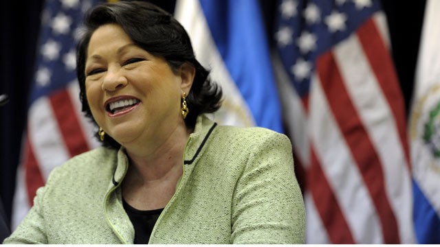 PHOTO: US Associate Justice of the Supreme Court Sonia Sotomayor during a press conference in San Salvador on August 16, 2011.