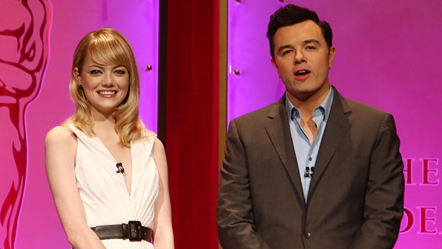 PHOTO: Emma Stone and Seth MacFarlane at The 85th Academy Awards - Nominations Announcement
