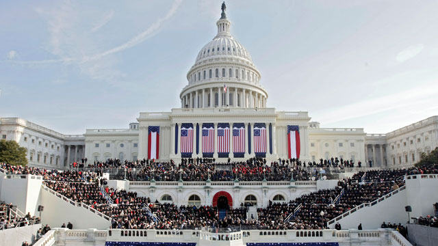 PHOTO: People fill the West Front of the Capitol ahead of the inauguration of Barack Obama as the 44th President of the United States of America