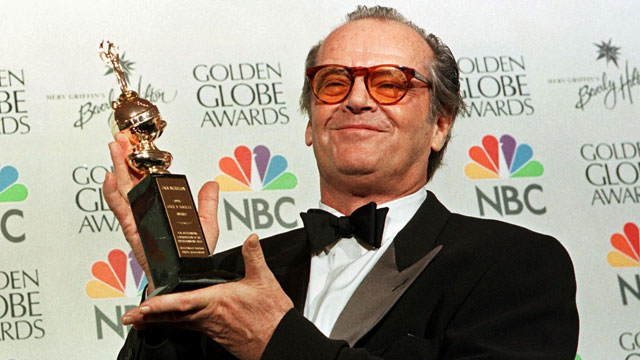 PHOTO: Actor Jack Nicholson holds the award he received