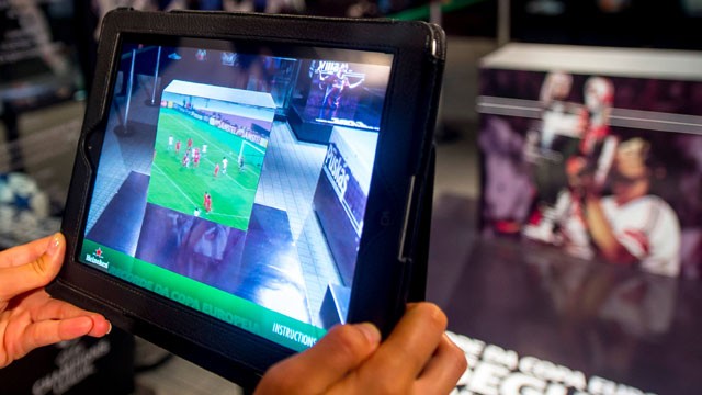 PHOTO:  Technology demonstration of augmented reality during the UEFA Champions League Trophy Tour 2013