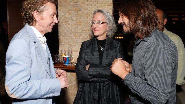 PHOTO:&nbsp;'Hecho En Mexico' producer and musical supervisor Lynn Fainchtein (center) shares a moment with director Duncan Bridgeman (left) and actor Diego Luna