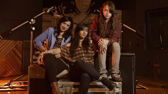 Carla Morrison at the Red Bull Studios in Los Angeles on Nov. 12, 2012, recording duets with Nina Diaz from "Girl in a Comma" and Teri Gender Bender from "Les Bucherettes".
