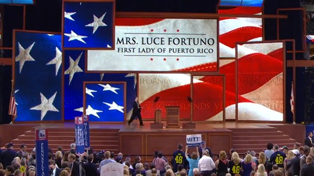 PHOTO: As Lucé Vela Fortuño appeared on stage at the RNC, the name her parents gave her did not.