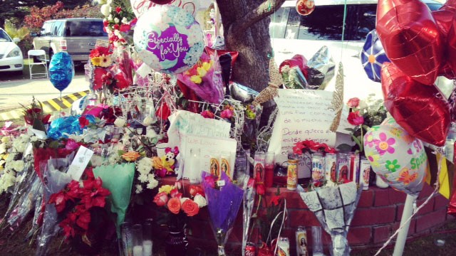 PHOTO: A makeshift altar in front of the Lakewood, Calif. home of Pedro and Rosa Rivera, Jenni's parents.