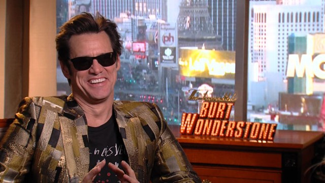 PHOTO: Jim Carrey discusses The Incredible Burt Wonderstone, a comedy on Las Vegas magicians.