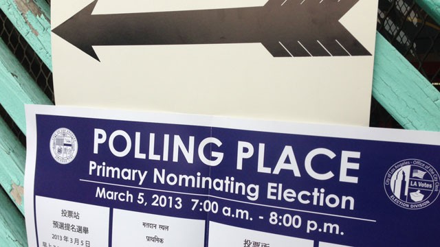 PHOTO:&nbsp;A Los Angeles polling place during the city's mayoral primaries on March 5, 2013.