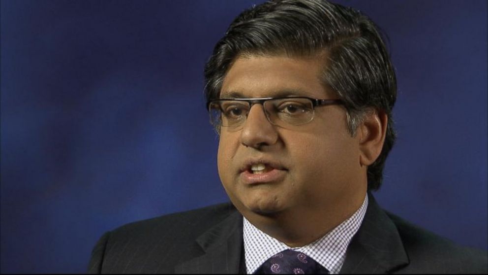 PHOTO: Faisal Gill is interviewed by Brian Ross on ABC.
