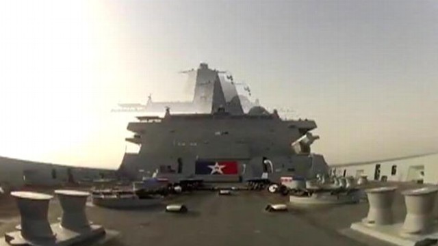 VIDEO: Marine Lance Cpl. Juan Owings and Navy Specialist Terah Mollise shoot first-person tour of USS San Antonio.
