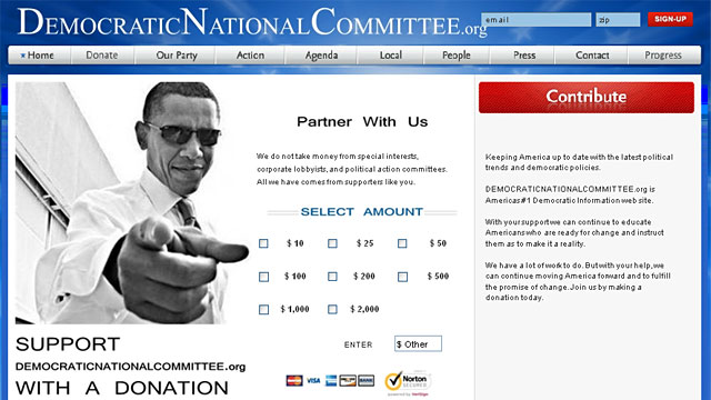PHOTO: Scam DNC website