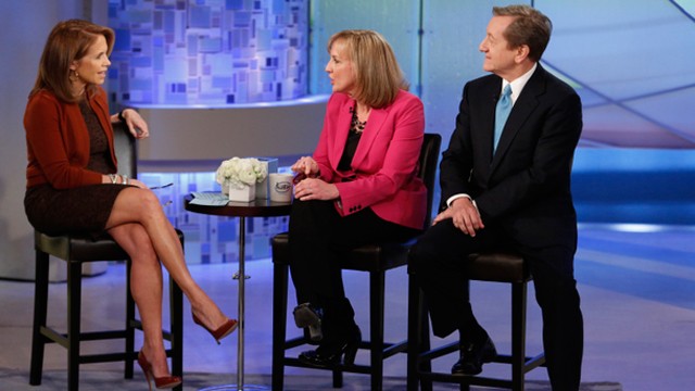 PHOTO: Katie Couric, left, talks with ABC News Chief Investigative Correspondent, Brian Ross and Stephanie Zimmerman about how to avoid being scammed, on KATIE.