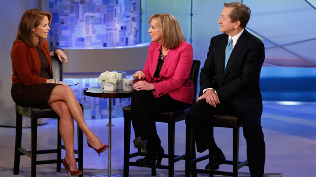 PHOTO: Katie Couric, left, talks with ABC News Chief Investigative Correspondent, Brian Ross and Stephanie Zimmerman about how to avoid being scammed, on KATIE.