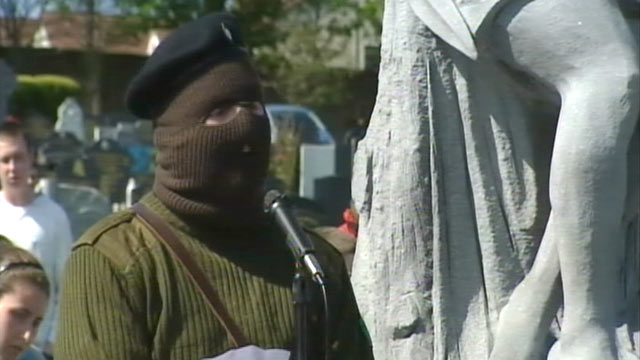 PHOTO: An Irish Republican Army splinter group condemned next months visit to Ireland by Queen Elizabeth II, April 25, 2011.