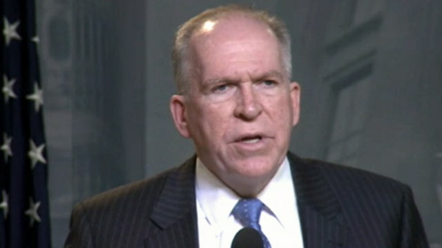 PHOTO: White House counter-terrorism advisor John Brennan delivers remarks defending the U.S. drone campaign against Taliban and al Qaeda militants, April 30, 2012.