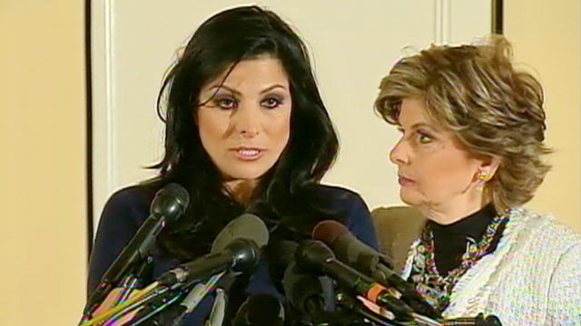 PHOTO: Natalie Khawam speaks to the media while her attorney Gloria Allred stands by her side in Washington, D.C. on Nov. 20, 2012.