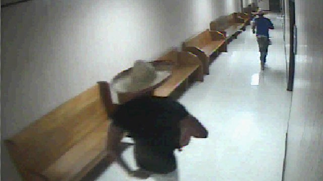 PHOTO: Three men were arrested after allegedly breaking into a San Antonio courthouse where they were captured dancing and running in sombreros on surveillance video.
